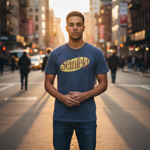 Men's Seinfeld Blue Yellow Short Sleeve Tee XL
